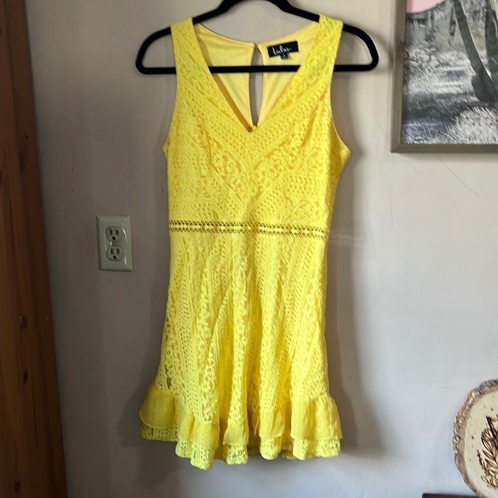 Lulu's Ivory Crochet V-Neck Mini Dress - Picture 2 of 9